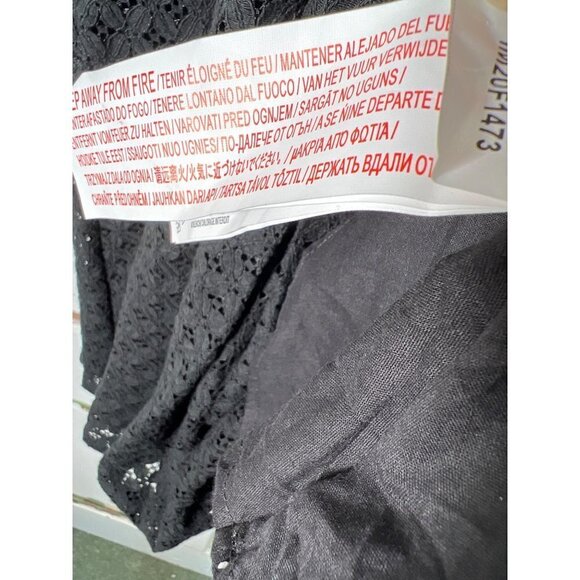 NWT MINKPINK Dreaming of Paris Womens Size M Black Mini Dress Fit n Flare Eyelet - Picture 11 of 12